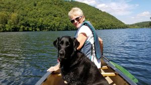 Aura and me canoeing