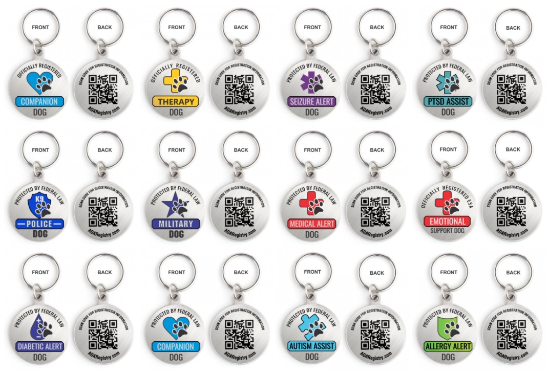 thumbnail image 2 of Service Dog Holographic ID Card + Keychain Collar Tag + Online Registration - USA 2 of 5