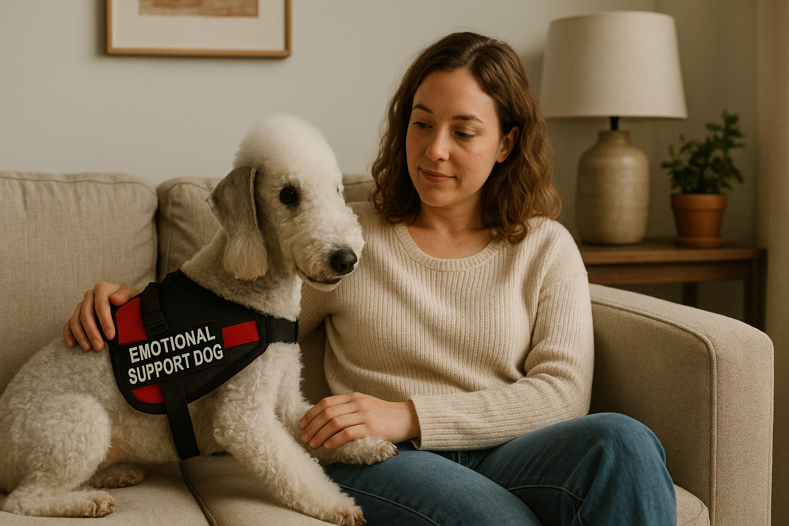 service dog breeds bedlington terrier emotional support dog