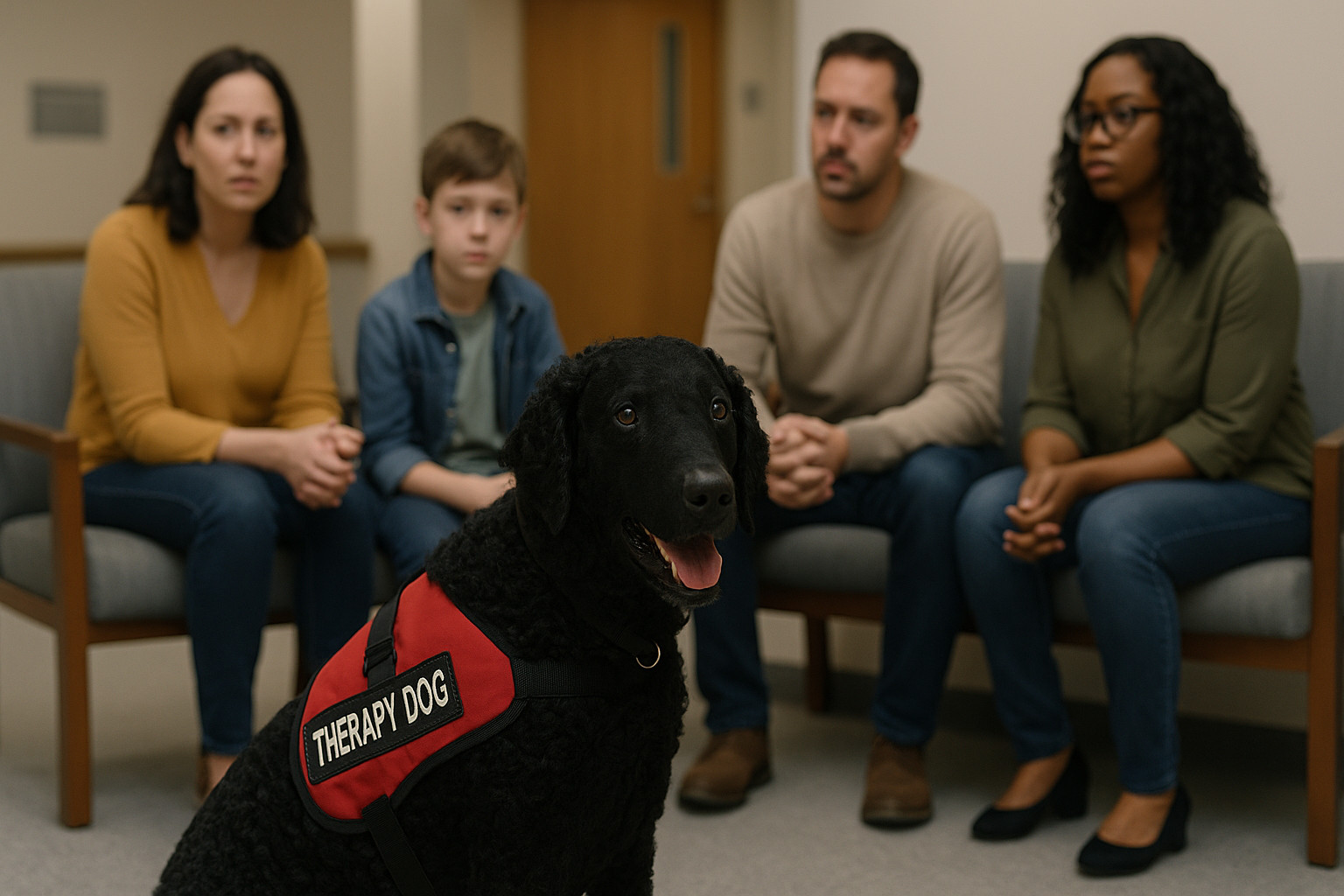 service dog breeds curly coated retriever therapy dog