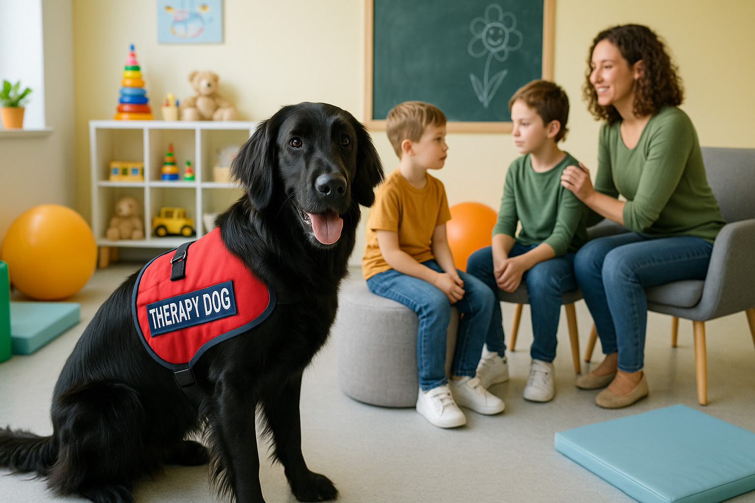service dog breeds flat coated retriever therapy dog