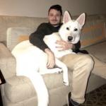 Tundra being silly with my son.